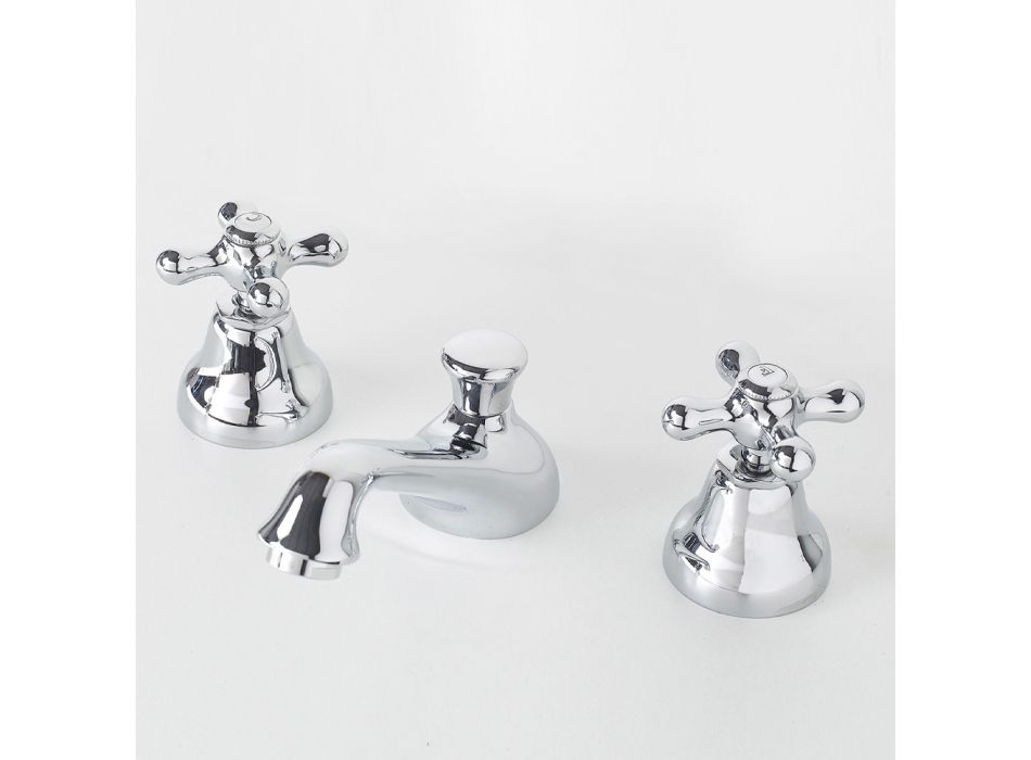 3-hullers messing håndvask armatur med klassisk stil afløb - Ercolina
