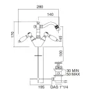 Klassisk enkelthuls bidethane med håndlavede messinggreb - Noriana Viadurini