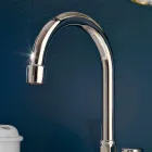 3 hullers håndvaskhane i messing med høj tud og afløb - Ercolina Viadurini