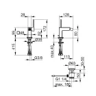 Bidet etgrebs blandingsbatteri med firkantet designafløb - Erik Viadurini