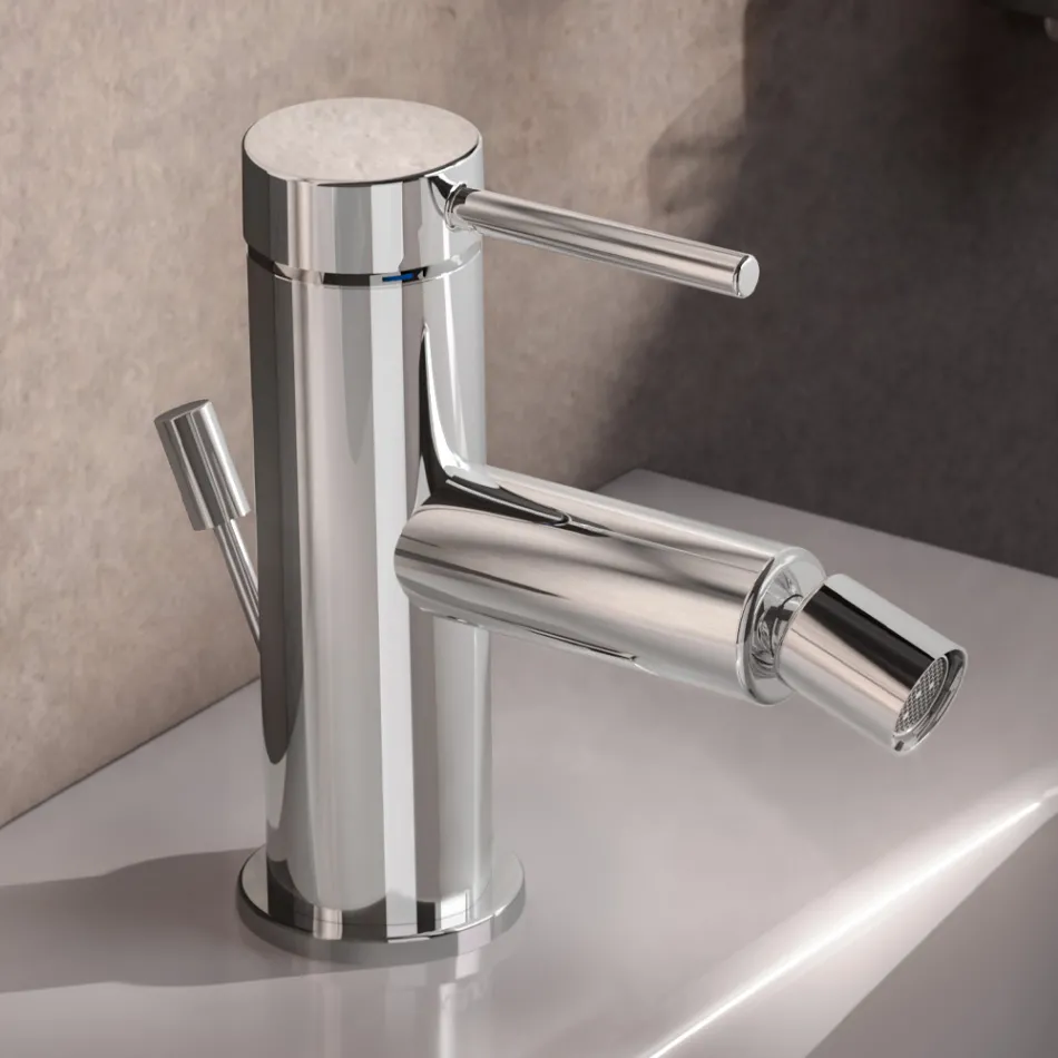 Etgrebs bidet blandingsbatteri af messing, rundt design - Antilio Viadurini