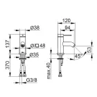 Etgrebs håndvaskarmatur armatur Messing Rundt Design - Antilio Viadurini