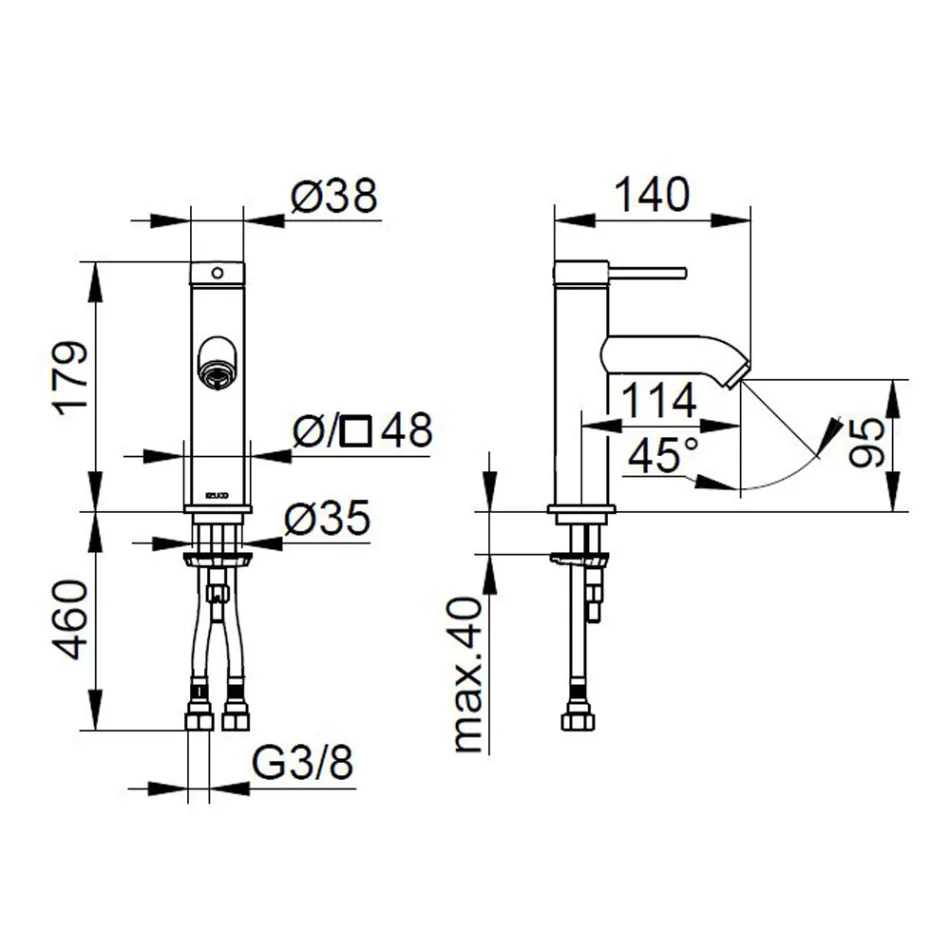 Etgrebs håndvaskarmatur armatur Messing Rundt Design - Antilio Viadurini