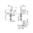 Firkantet design messing 1-grebs håndvaskarmatur - Erik Viadurini