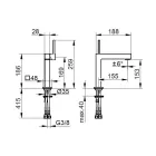Firkantet design messing 1-grebs håndvaskarmatur - Erik Viadurini