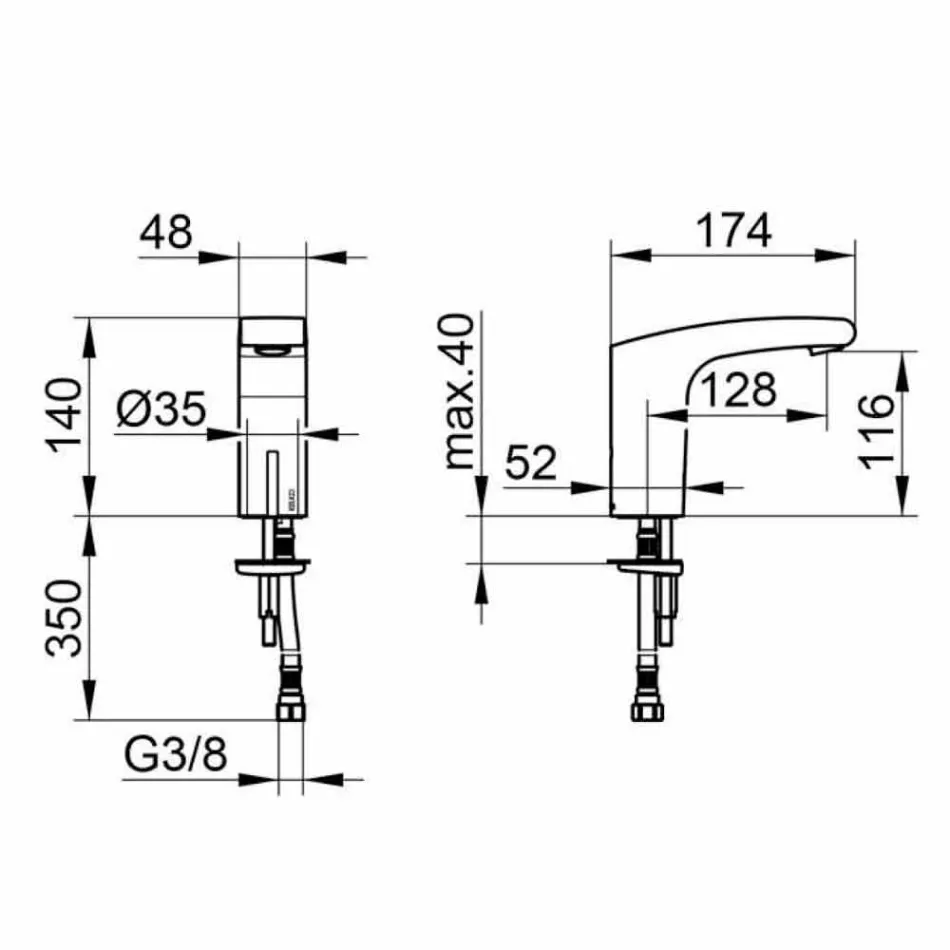 Moderne metalhåndvaskarmatur af metal med infrarød sensor - Gonzo Viadurini