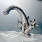 Enkelthuls håndvaskhane i messing med afløb i klassisk stil - Ercolina Viadurini