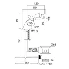 Enkelthuls-bidethane i messing med affald i klassisk stil - Ercolina Viadurini