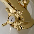 Enkelthuls bidethane i messing med klassiske sommerfuglehåndtag - Fioretta Viadurini