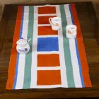 Håndmalet hamp Runner italiensk kunst unikt stykke - mærker Viadurini