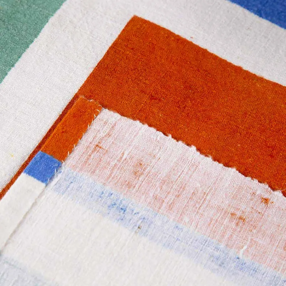 Håndmalet hamp Runner italiensk kunst unikt stykke - mærker Viadurini