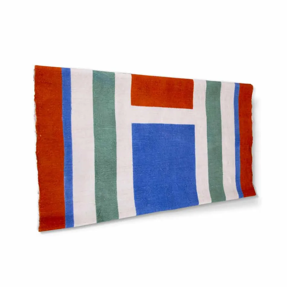 Håndmalet hamp Runner italiensk kunst unikt stykke - mærker Viadurini