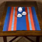 Runner for italiensk kunst produceret og håndmalet i hamp unikt stykke - mærker Viadurini