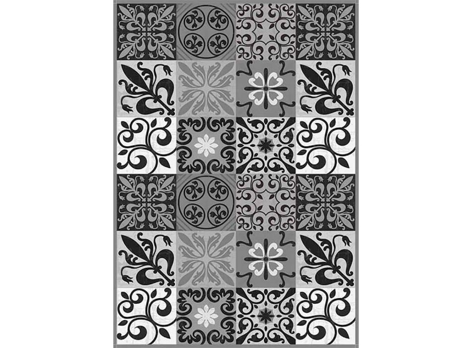Moderne grå eller sort mønstret bordløber i PVC og polyester - pitamasse Viadurini