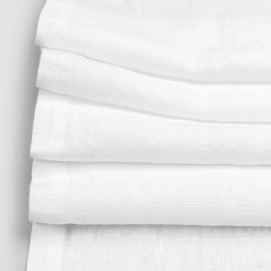 Bordløber i hør med hvid blonde italiensk luksuskvalitet - Farnese Viadurini