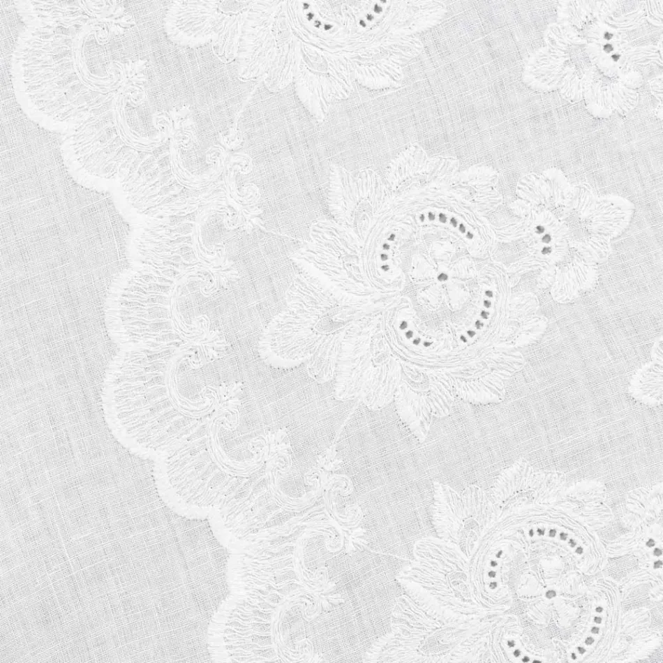 Bordløber i 100 % hør med italiensk luksusdesignbroderi - Jujube Viadurini