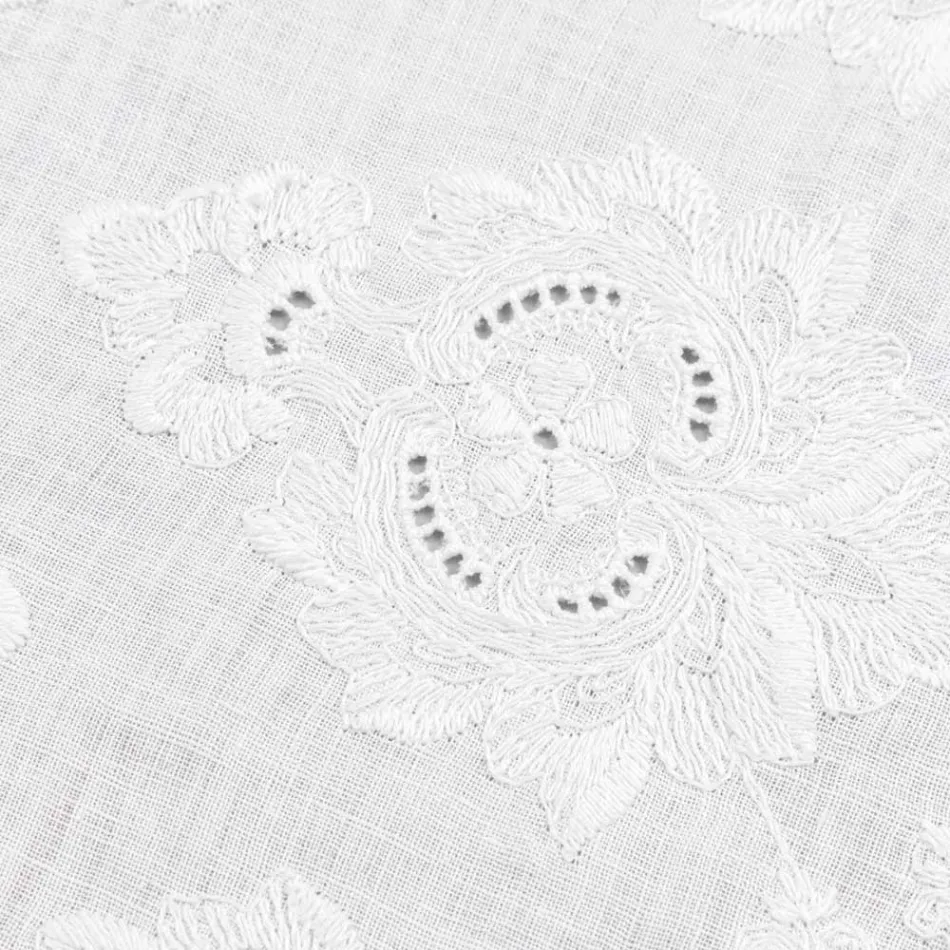 Bordløber i 100 % hør med italiensk luksusdesignbroderi - Jujube Viadurini