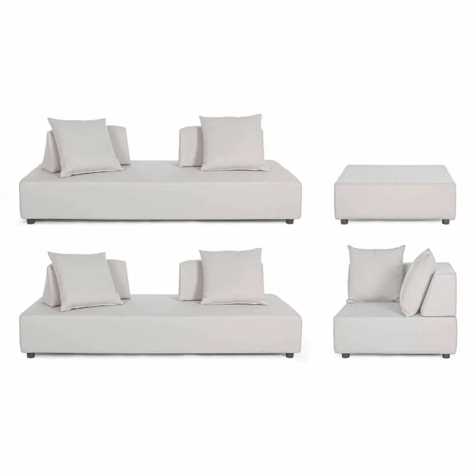 Moderne design udendørs hjørne lounge i homemotion stof - Benito Viadurini