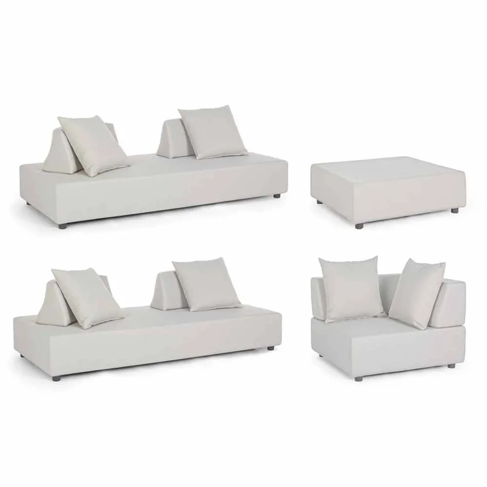 Moderne design udendørs hjørne lounge i homemotion stof - Benito Viadurini