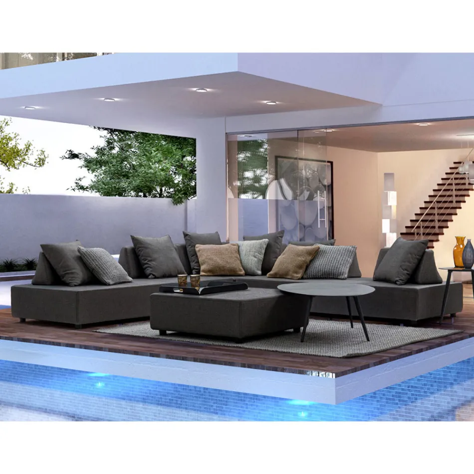 Moderne design udendørs hjørne lounge i homemotion stof - Benito Viadurini