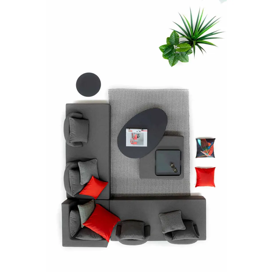 Moderne design udendørs hjørne lounge i homemotion stof - Benito Viadurini