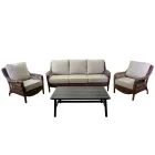 Stue bestående af 2 lænestole, 1 sofa og 1 sofabord - parasol Viadurini