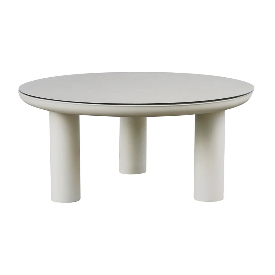 Stue bestående af 2 lænestole, 1 sofa og 2 sofaborde i aluminium - Fusion Viadurini