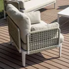 Stue bestående af 2 lænestole, 1 sofa og sofabord i aluminium - Symphony Viadurini