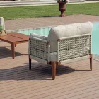 Stue bestående af 2 lænestole, 1 sofa og sofabord i aluminium - Symphony Viadurini