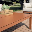 Stue bestående af 2 lænestole, 1 sofa og sofabord i aluminium - Symphony Viadurini