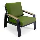 Udendørs stue bestående af 1 sofa, 2 lænestole og 1 sofabord - Righello Viadurini