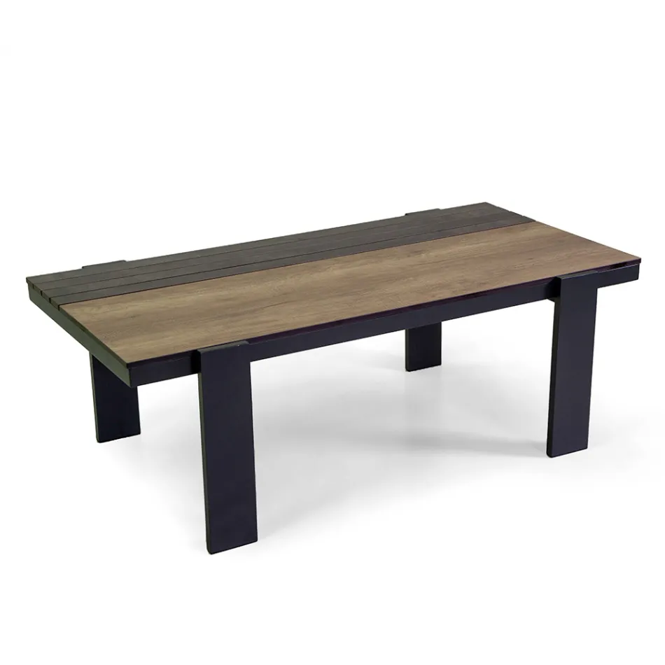 Udendørs stue bestående af 1 sofa, 2 lænestole og 1 sofabord - Righello Viadurini