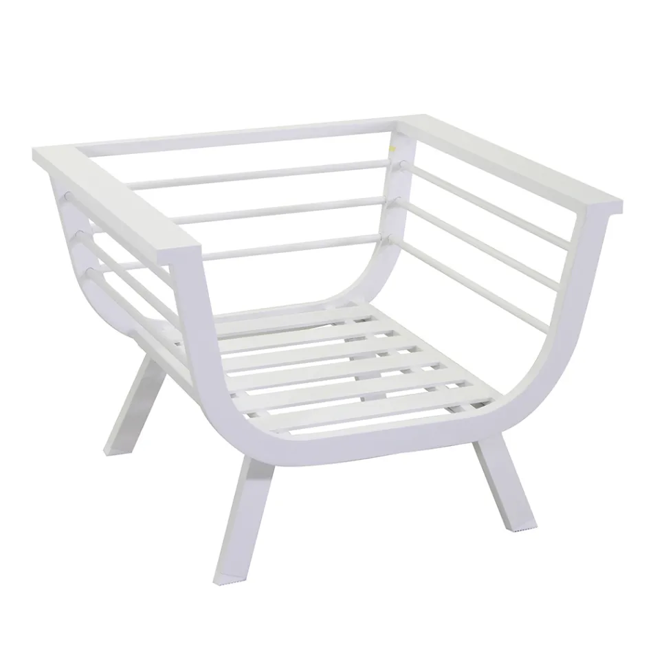 Udendørs stue bestående af 1 3-personers sofa, 2 lænestole og 1 sofabord - Righello Viadurini