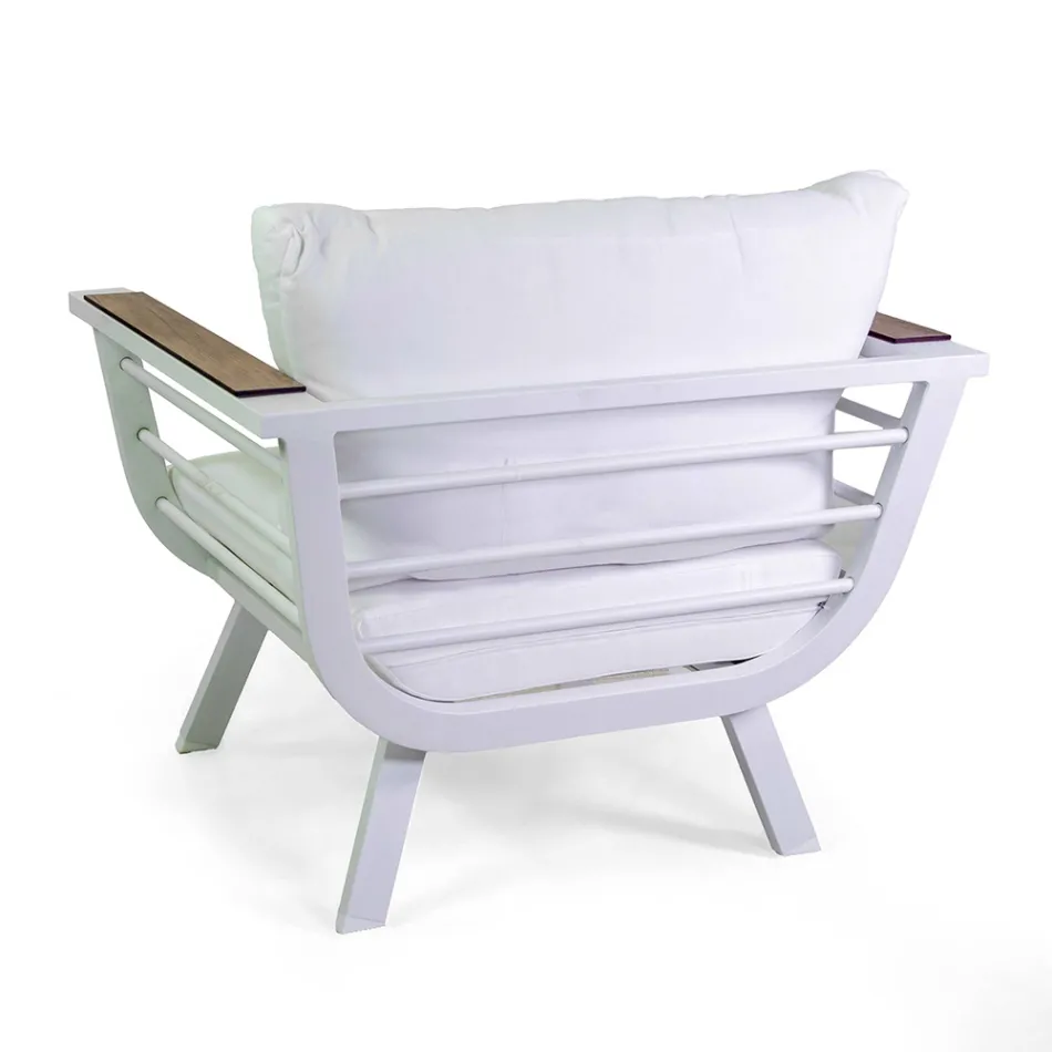 Udendørs stue bestående af 2 lænestole og 1 aluminiumsbord - Righello Viadurini