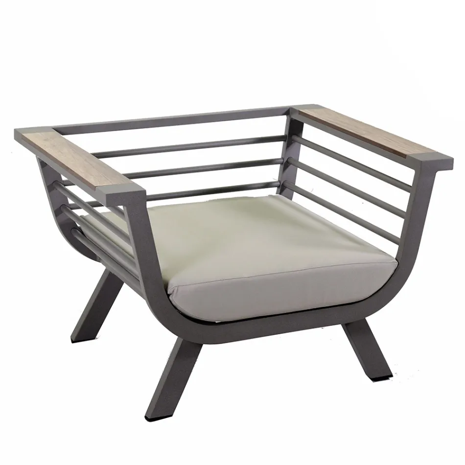 Udendørs stue bestående af 2 lænestole og 1 sofabord - Righello Viadurini