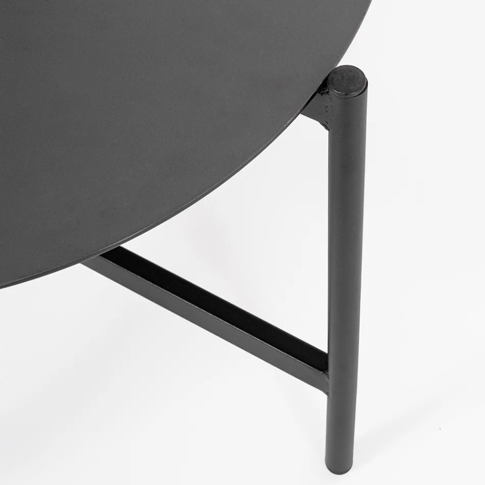 Udendørs stue med 1 sofa, 2 lænestole og 2 stålborde - foretrækkes Viadurini