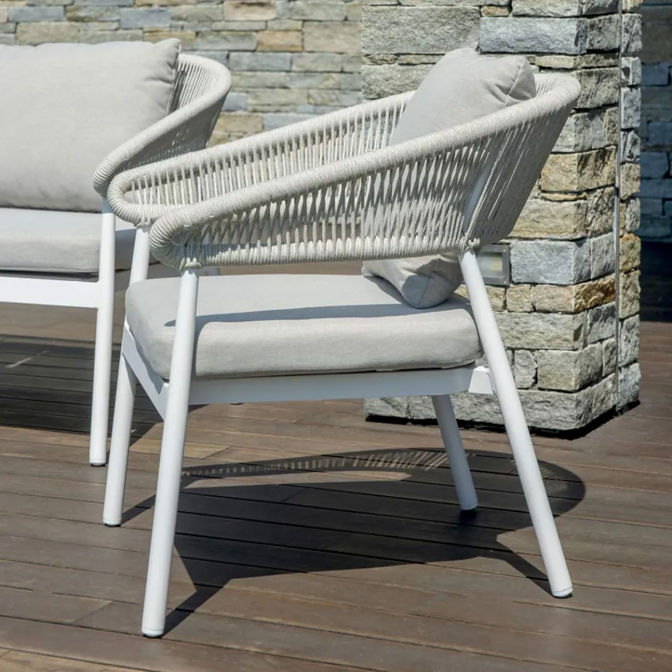 Udendørs stue med afrundede hynder og armlæn - Zenith Viadurini