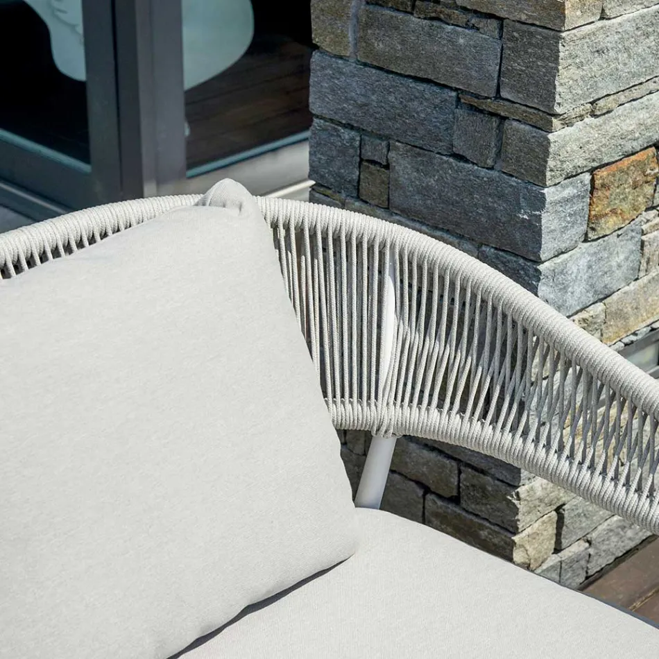 Udendørs stue med afrundede hynder og armlæn - Zenith Viadurini