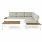 Udendørslounge med hjørnesofa og sofabord i aluminium og stof - Verve Viadurini