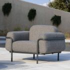 Udendørs stue med sofa og 2 lænestole i stof Made in Italy - Suki Viadurini