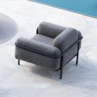 Udendørs stue med sofa og 2 lænestole i stof Made in Italy - Suki Viadurini