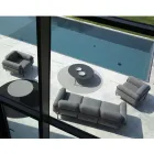 Udendørs stue med sofa og 2 lænestole i stof Made in Italy - Suki Viadurini