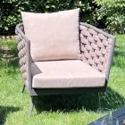 Udendørs stue med sofa, lænestol og rektangulært sofabord - Mælkebøtte Viadurini