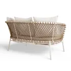 Udendørs lounge med aluminiumsramme og ryglæn i reb - Skyline Viadurini