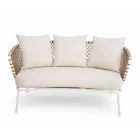 Udendørs lounge med aluminiumsramme og ryglæn i reb - Skyline Viadurini