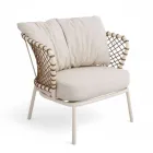 Udendørs lounge med aluminiumsramme og ryglæn i reb - Skyline Viadurini