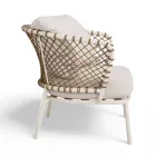 Udendørs lounge med aluminiumsramme og ryglæn i reb - Skyline Viadurini