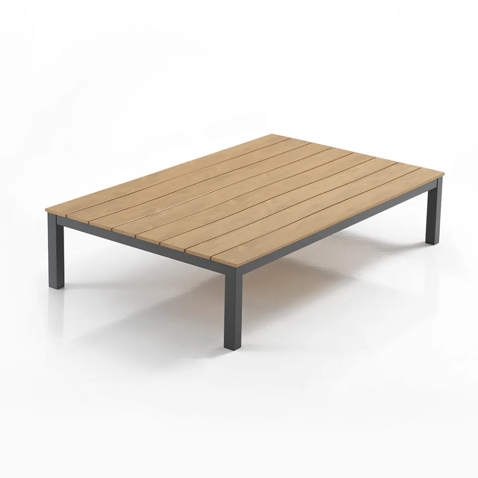 Udendørs og indendørs stue bestående af 1 hjørnesofa og 1 sofabord - Savoir Viadurini