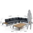 Udendørs og indendørs stue bestående af 1 hjørnesofa og 1 sofabord - Savoir Viadurini