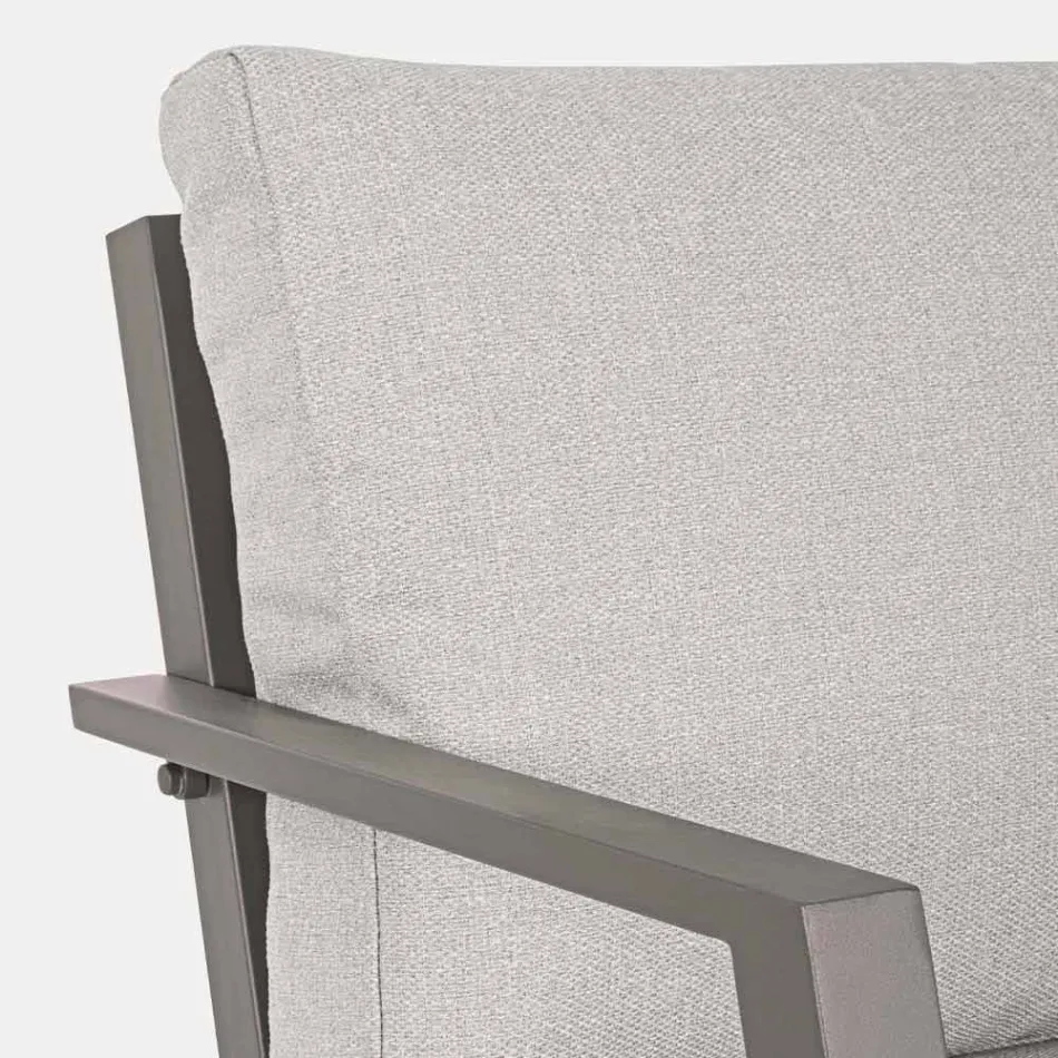 Udendørslounge i aluminium med hynder beklædt i stof - Armonia Viadurini